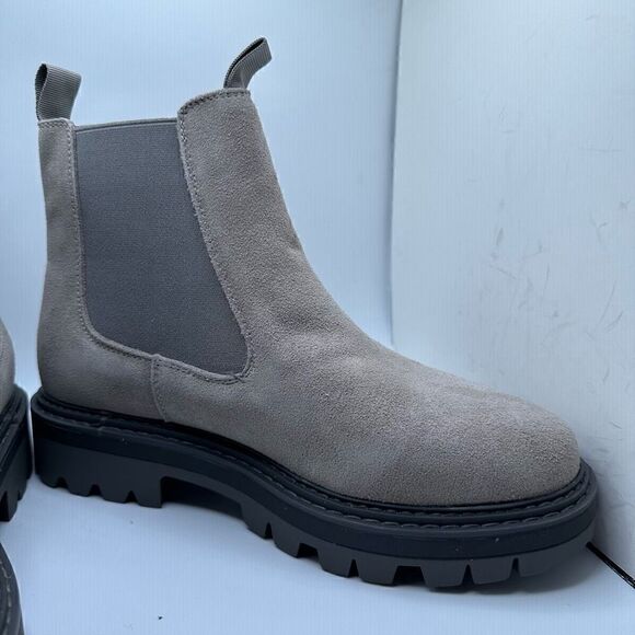 CUSHIONAIRE Women's Genuine Suede Chelsea boot +Memory Foam 9.5 WIDE GRAY - Picture 6 of 7